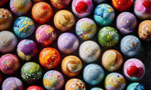 Chocolate bon bons in different vibrant colours at Cocoa Nib