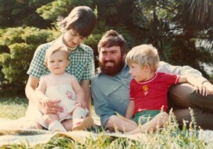 The Scarborough Family pose for a photo
