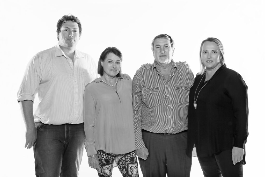 The Scarborough Family pose for a photo